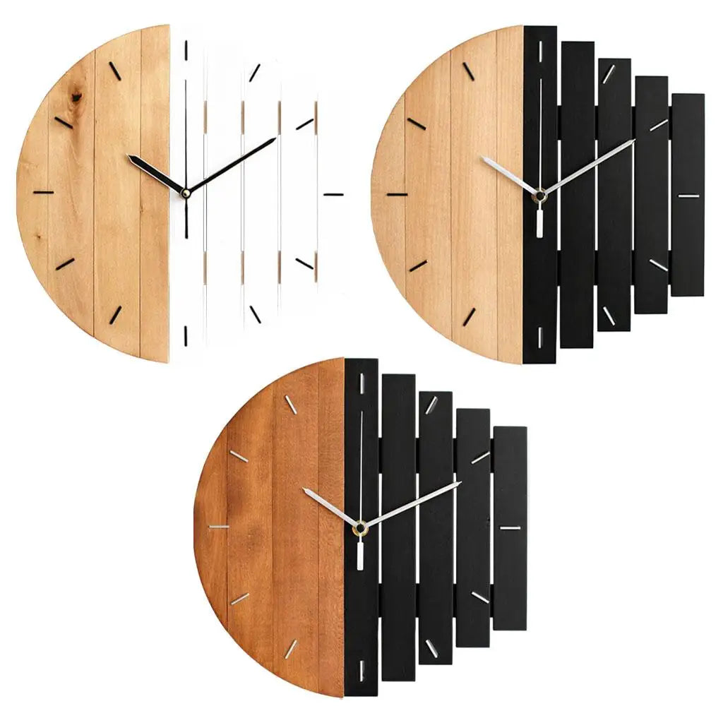 Rustic 12-Inch Wooden Wall Clock