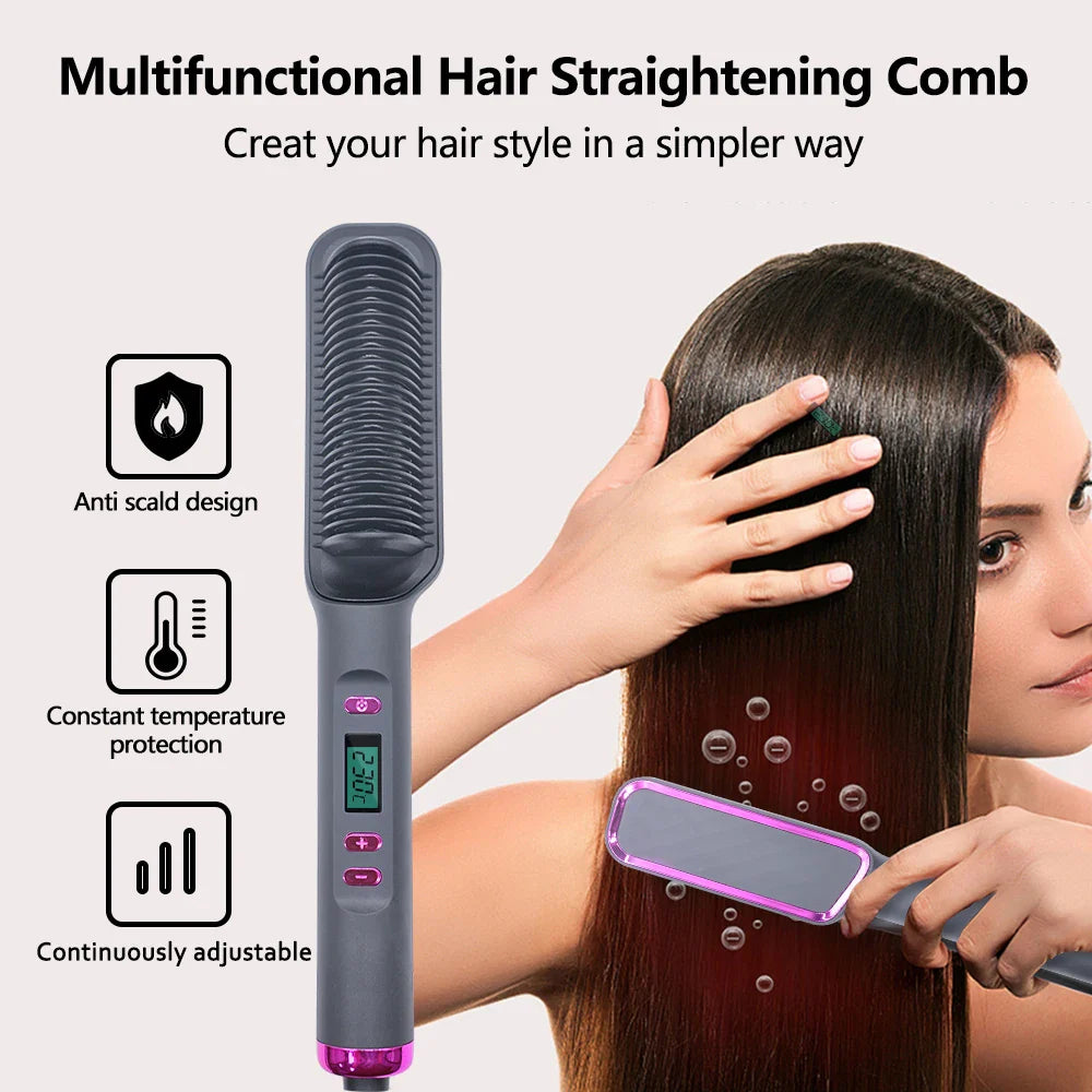 Electric Hot Comb Multifunctional Straight Hair Straightener Comb