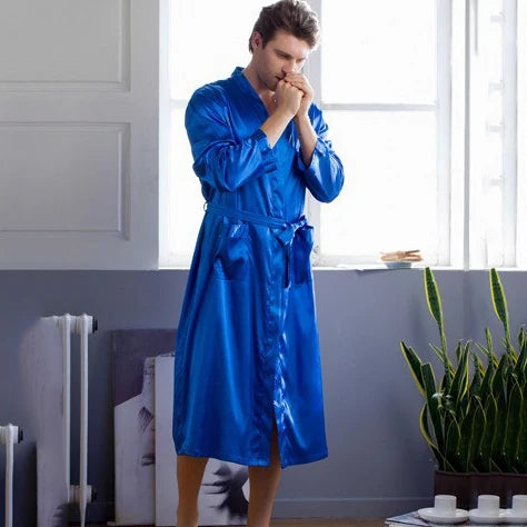 Robe de Cetim 3XL para Homem Sara - Pijamas de Luxo para Casamento