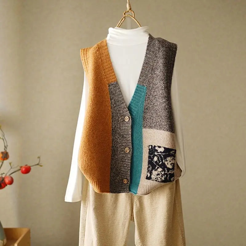 Winnie Retro Knitted Vest – Cozy & Chic Autumn/Winter Sweater Vest