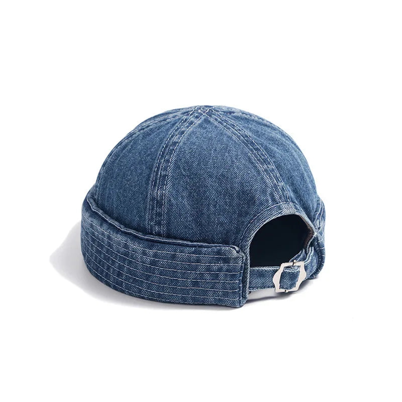 Casquette en jean à enroulement