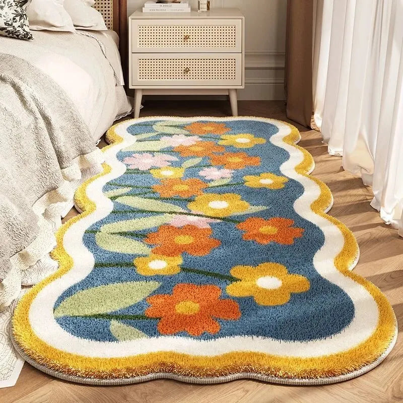 Tapis en cachemire floral résistant à la saleté