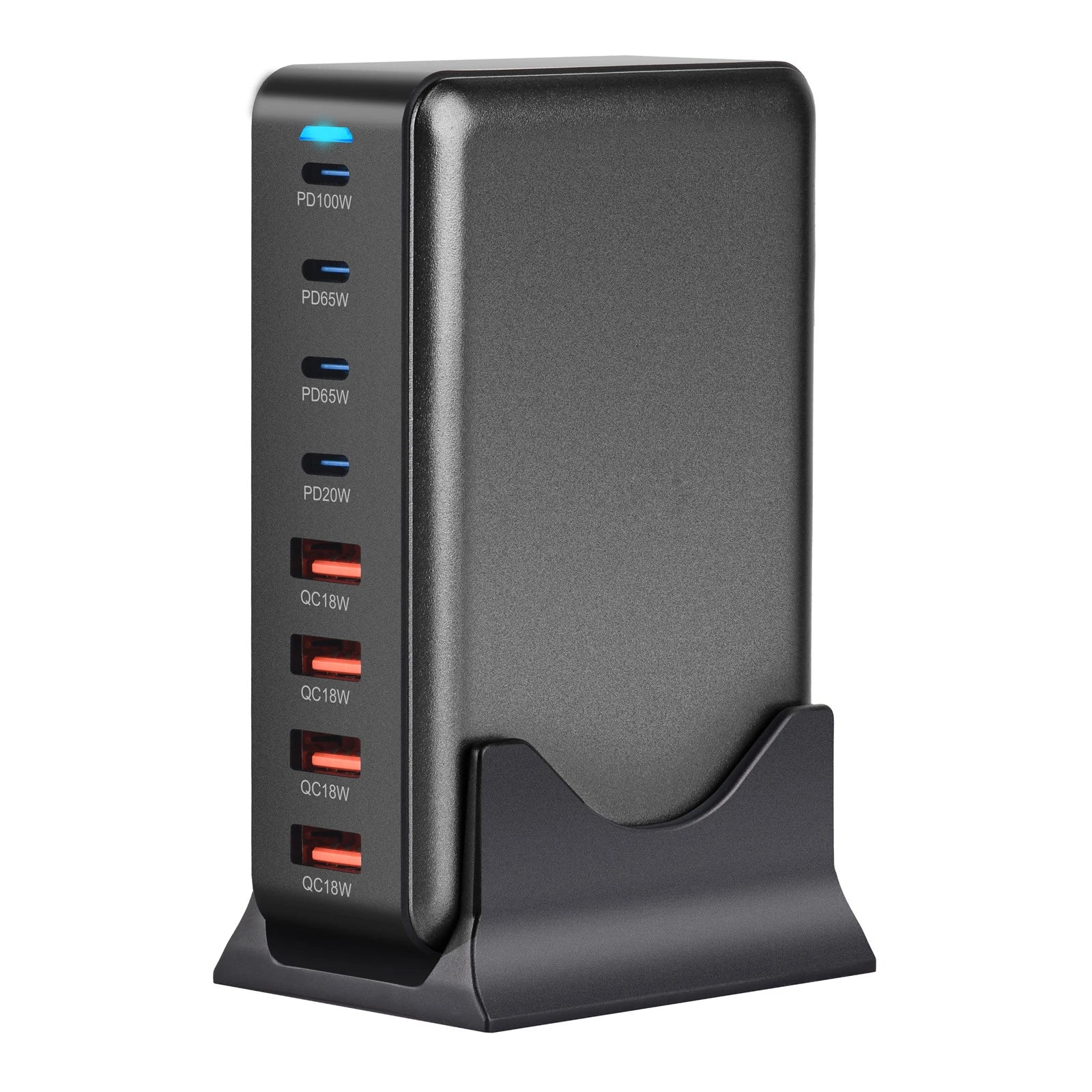 320 W GaN USB-C hurtigoplader – 8-ports desktop PD & Quick Charge 3.0 til iPhone 15/14, Samsung og mere