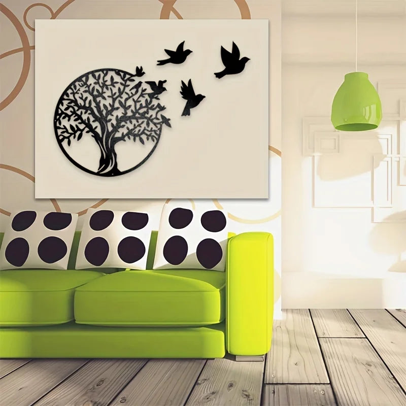 Round Metal Tree Wall Decor