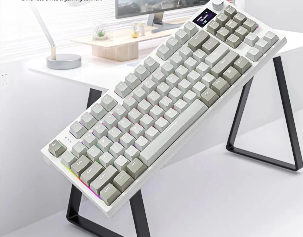 K86 Wireless Hot-Swappable Mekanisk Tastatur Bluetooth/2,4g Med Skjerm og Volum-dreieknapp for spill og arbeid