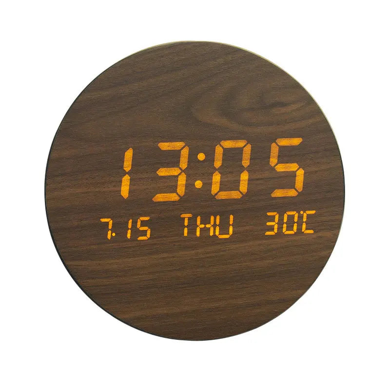 EcoChime – Horloge de bureau en bois avec alarme et affichage LED