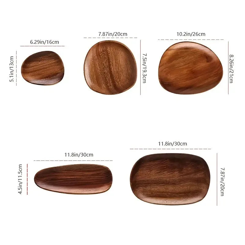 Vrimlo Wood Round Dinner Plates