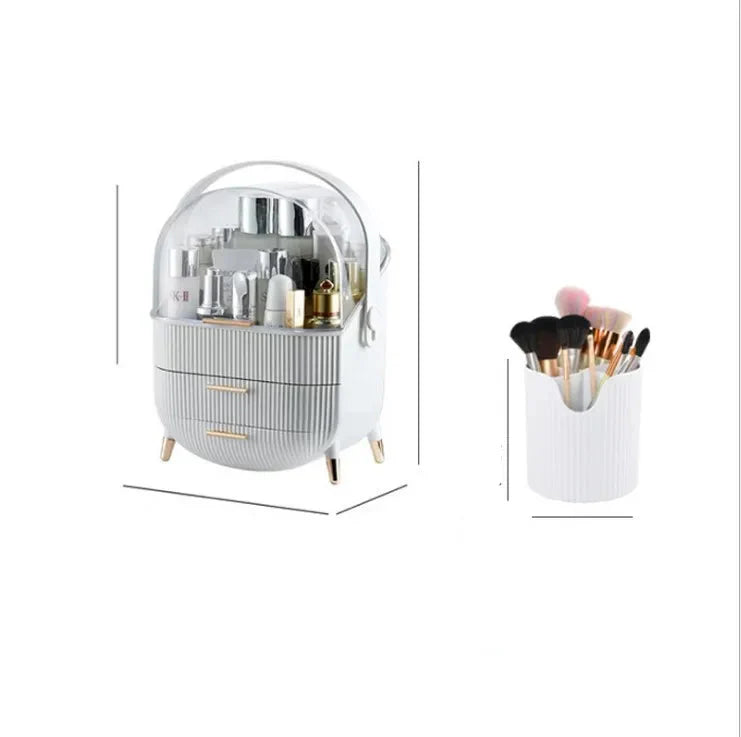 Großer wasserdichter Make-up-Organizer – staubdichte Kosmetik- und Schmuck-Aufbewahrungsbox