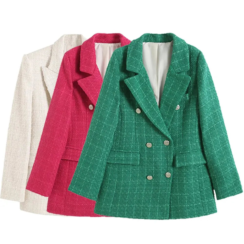 Isabella's Luxe Layer: Women's Vintage Woolen Blazer