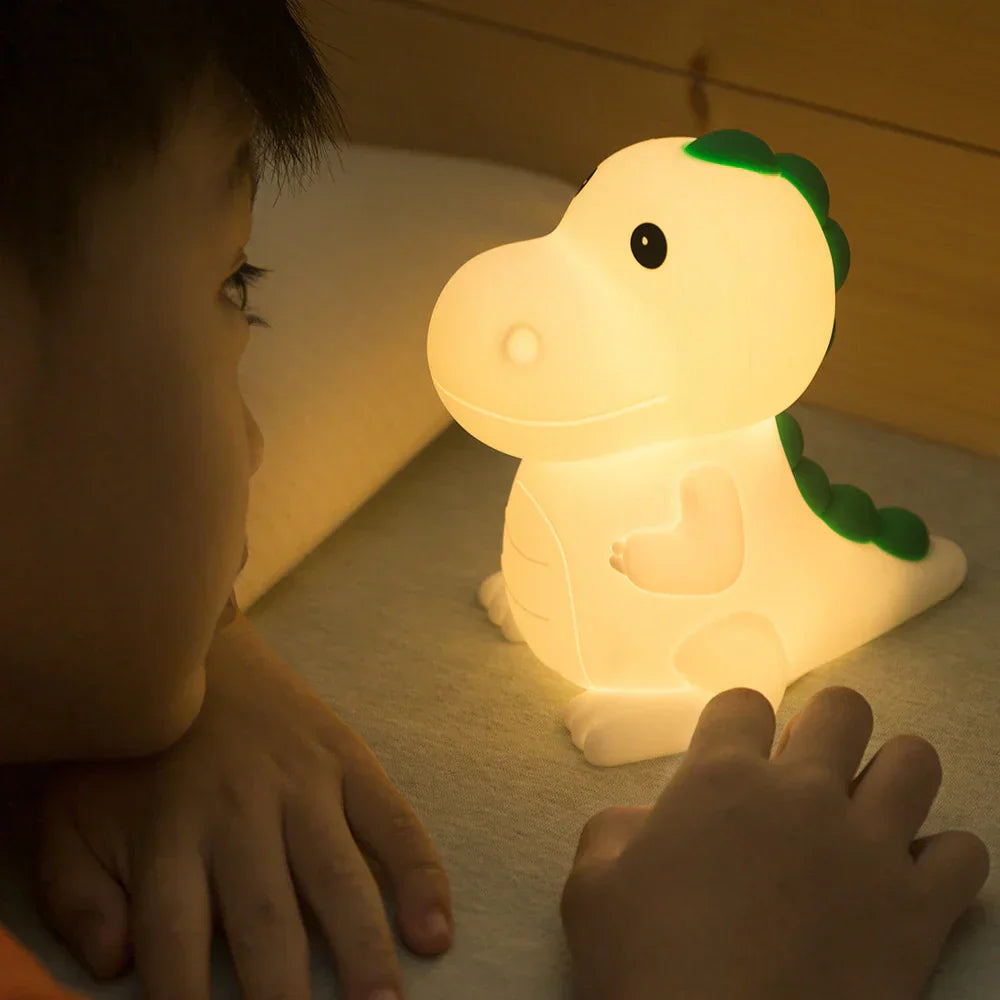 DinoGlow - Veilleuse rechargeable avec 7 couleurs