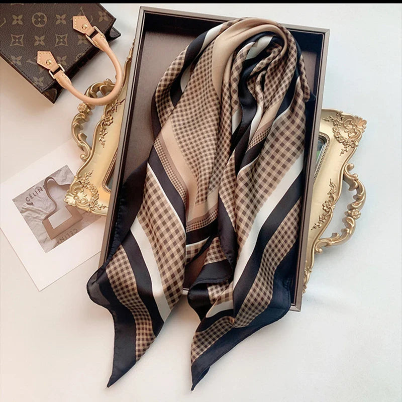 Elara's Luxe Silk Shawl – Fashion Bandana for Women