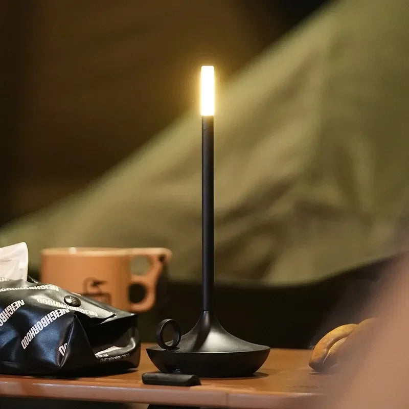 Lámpara de mesa con forma de vela: luz ambiental, recargable