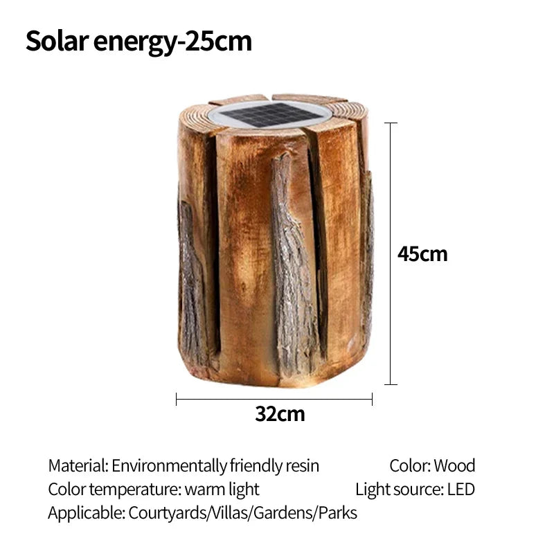 Vrimlo Outdoor Wooden Stump Light