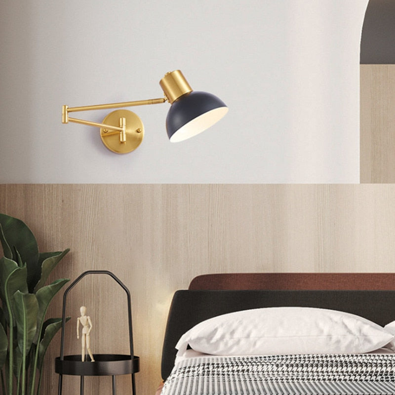 KIN Grace - Luces de pared con sensor táctil, brazo largo oscilante ajustable