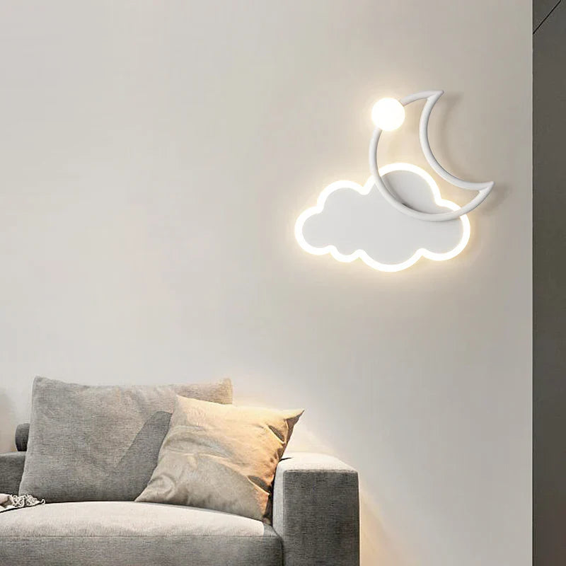 Lâmpada de Parede LED Minimalista Nuvem Lua