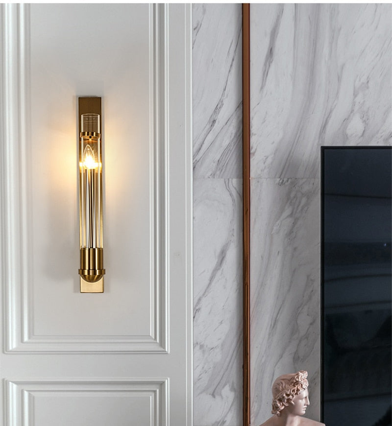 WIN Lampada da Parete Moderna a Led in Stile Americano di Lusso Luce Dorata