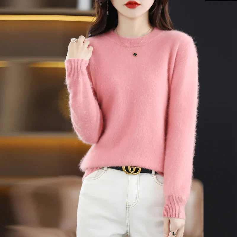 Aud: Women's 100% Cashmere Sweater O-Neck