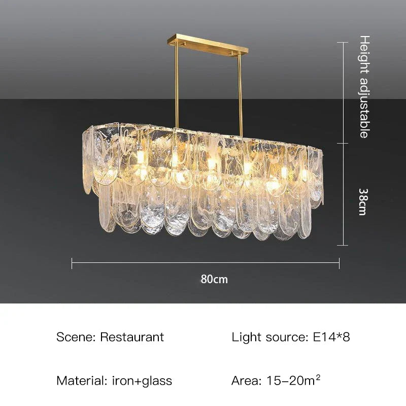 The Strand Gold LED Marble Crystal Glass Chandelier