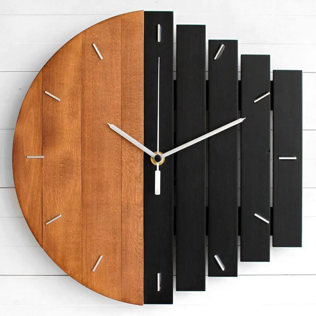 Rustic 12-Inch Wooden Wall Clock