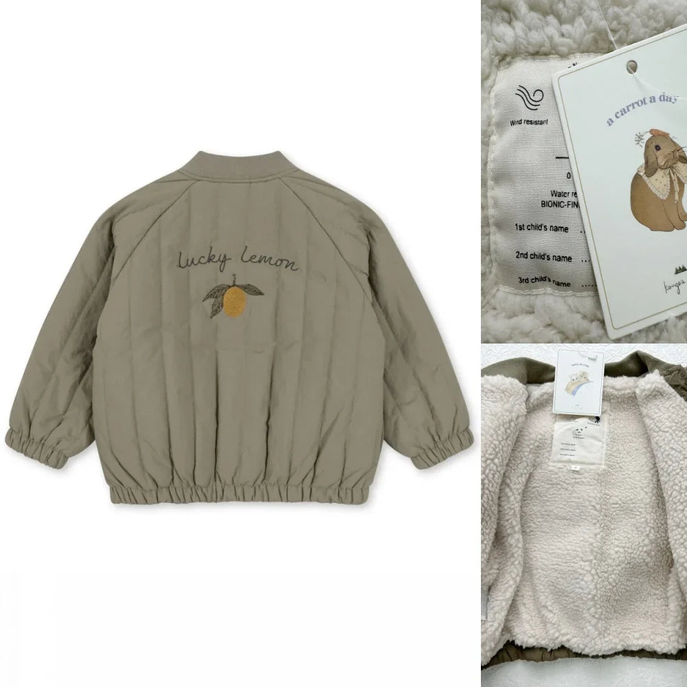 Chaqueta acogedora de lana de cordero para niños: prendas de abrigo de invierno unisex para niños pequeños y niños