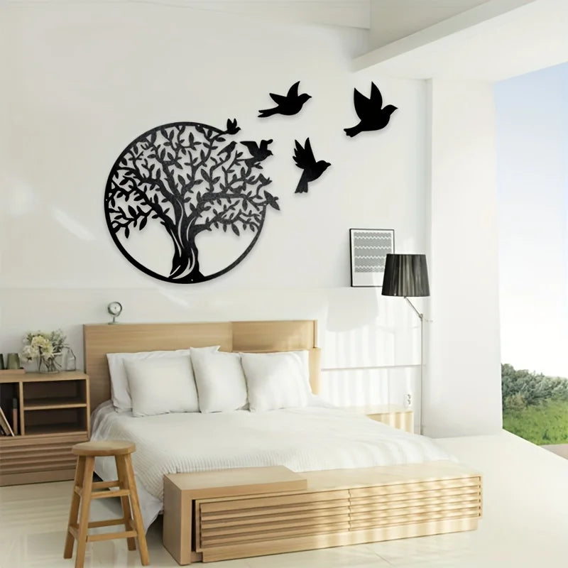 Round Metal Tree Wall Decor