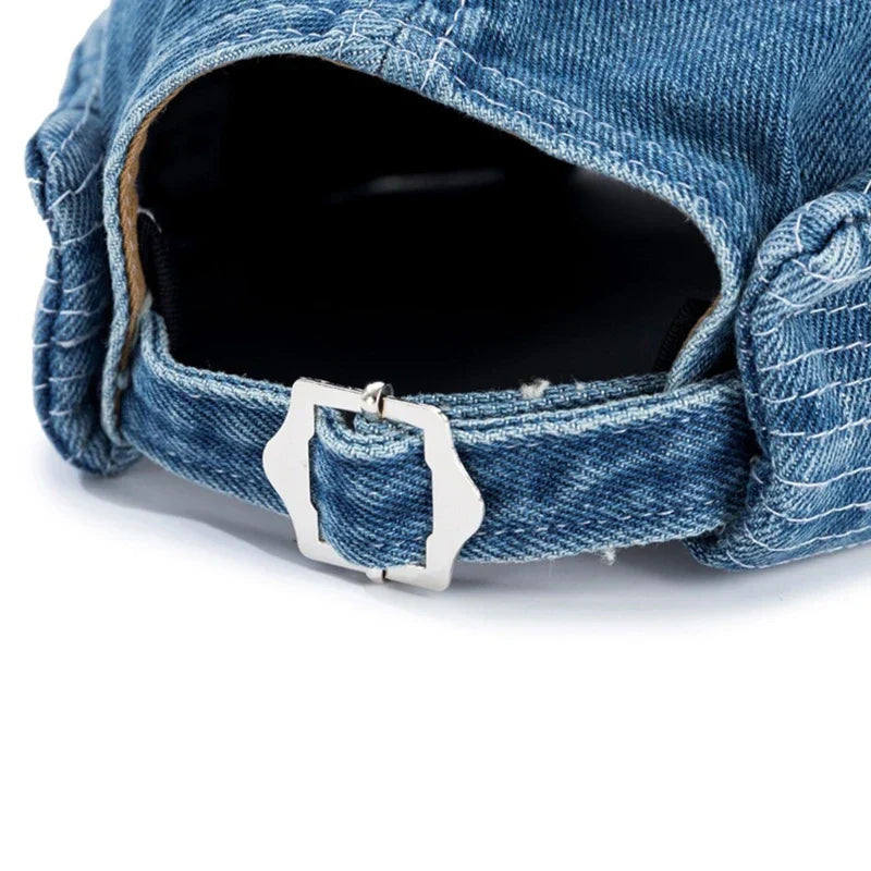 Denim Roll-Up Cap