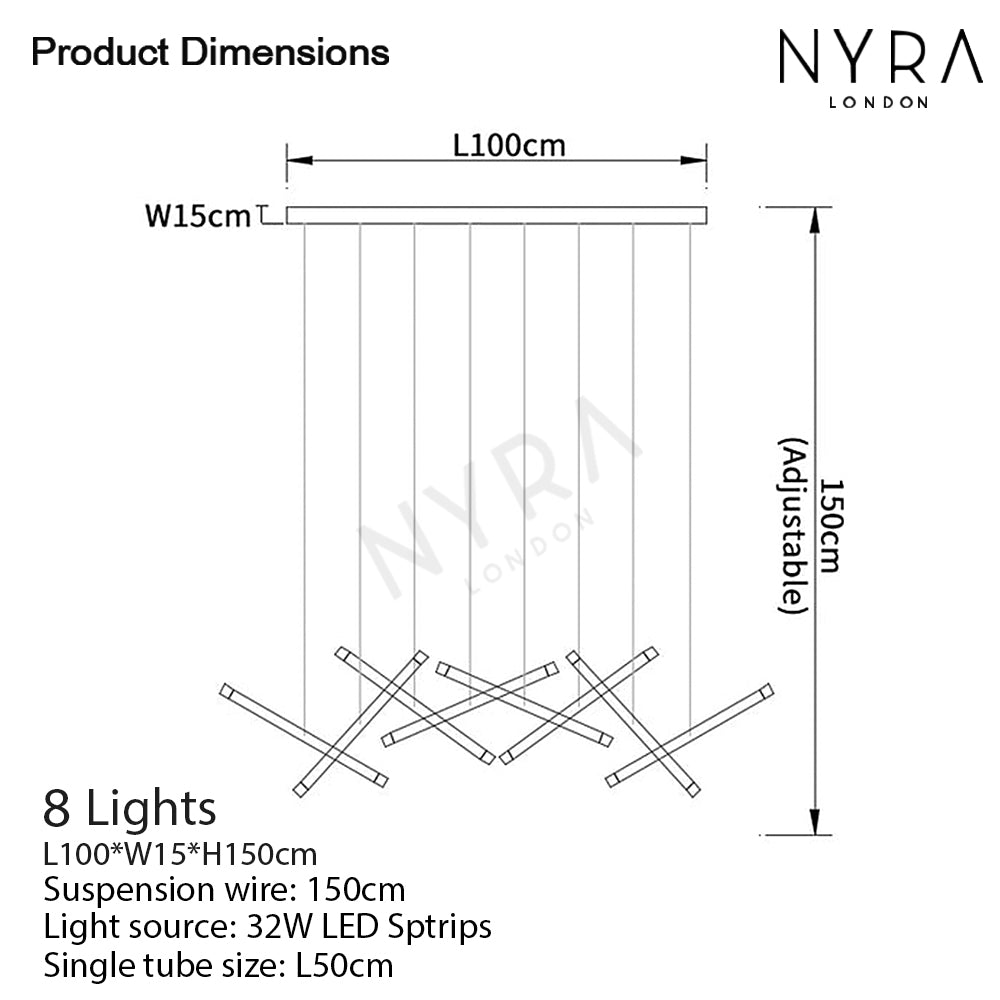 Chandelier en tube nano