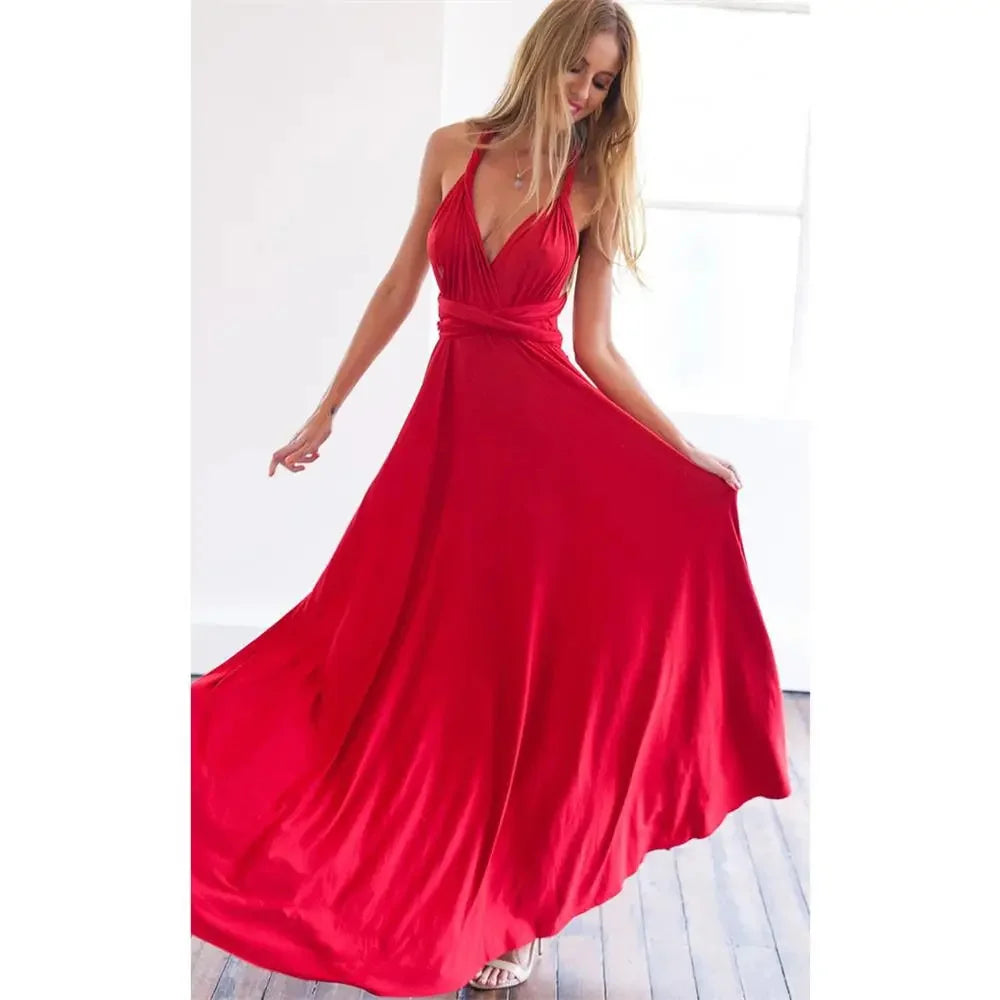 Sara Multiway Convertible Boho Maxi Šaty - Sexy a Elegantní