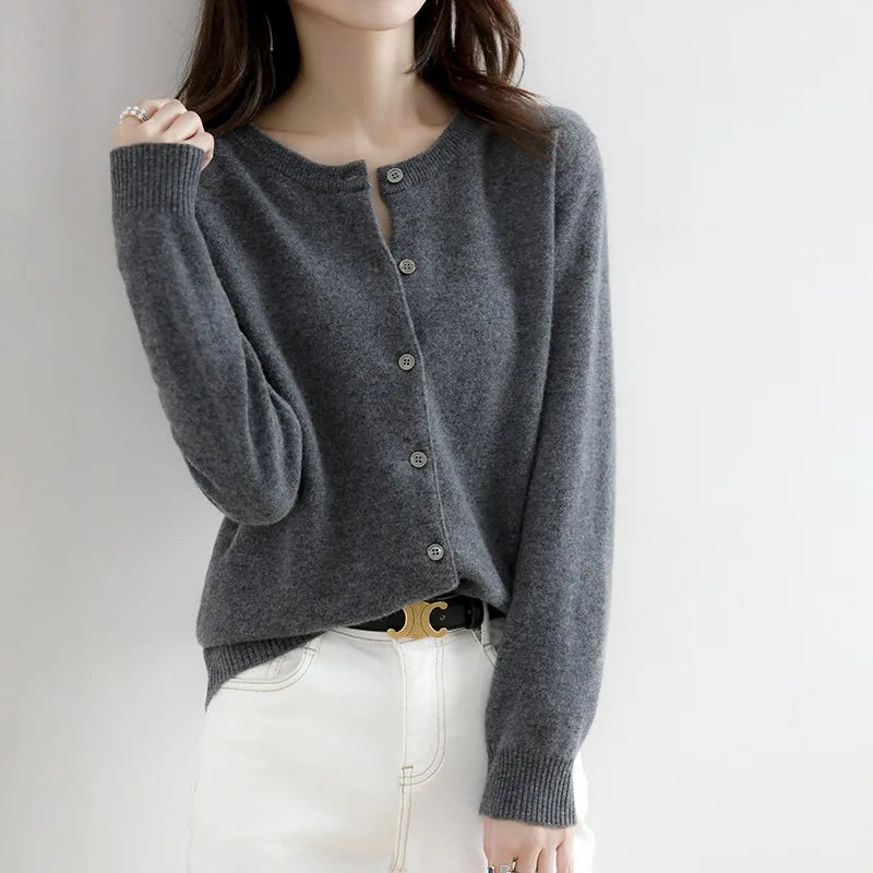 Elena: Dame sweater cardigan V-hals