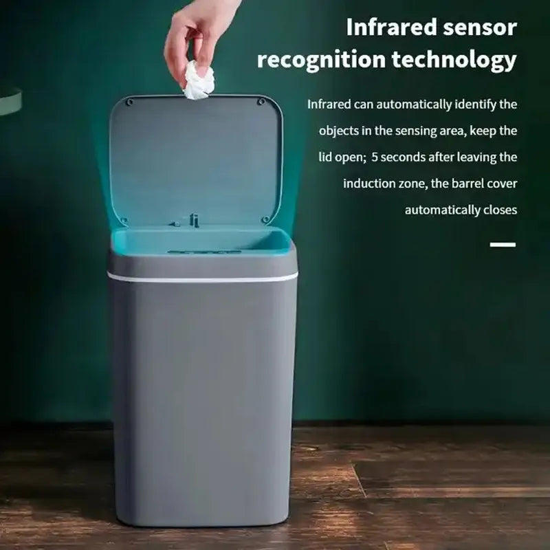 Sophia Smart 16L Automatic Sensor Trash Can – Touchless Waterproof Waste Bin for Kitchen & Bathroom