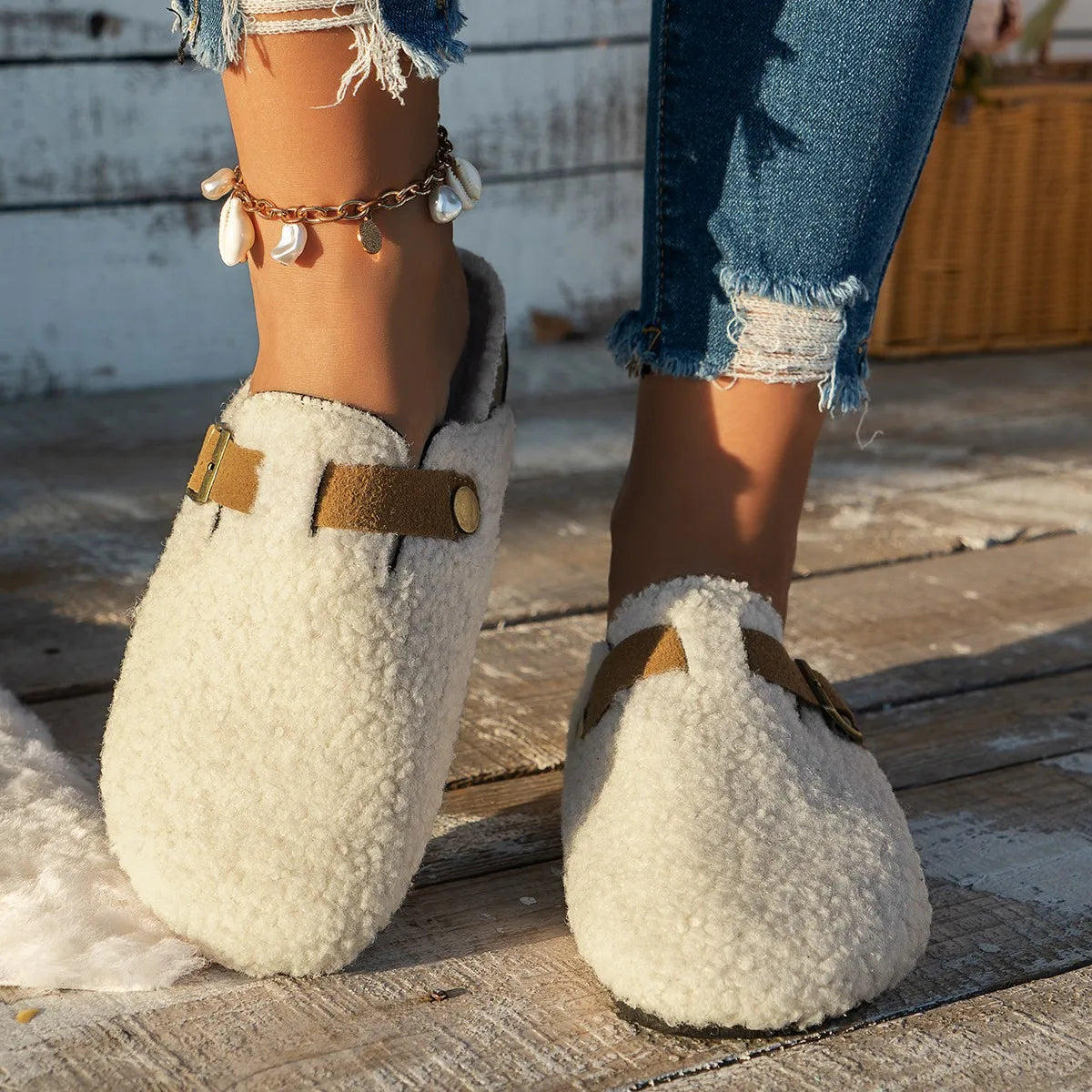 ConfortLuxe - Pantuflas de invierno gruesas y mullidas