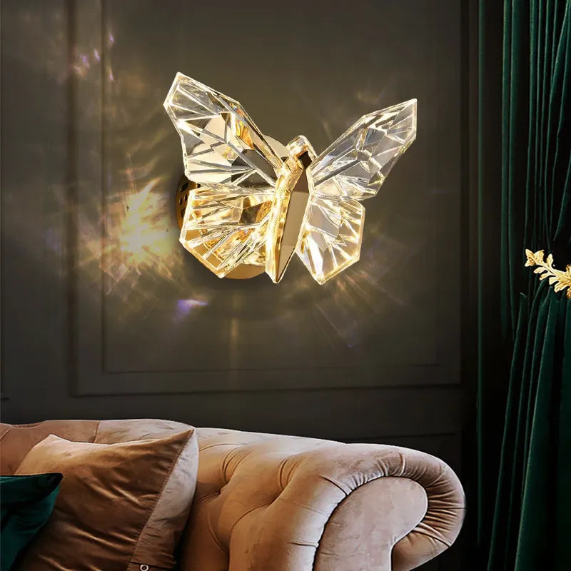 Applique Murale Papillon en Cristal