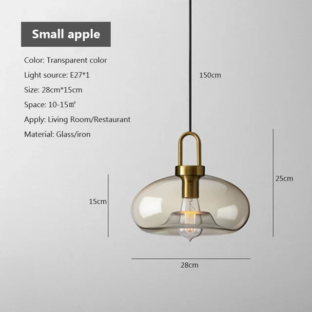 Modern rökglas pendellampa