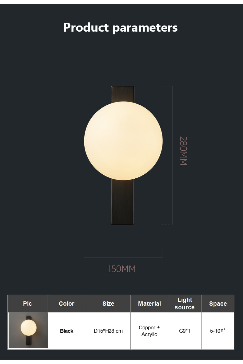 TML Darime - Applique da parete semplice a LED Estiluz Circ in rame