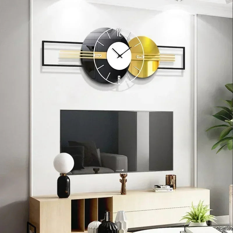 Horloge murale miroir de luxe