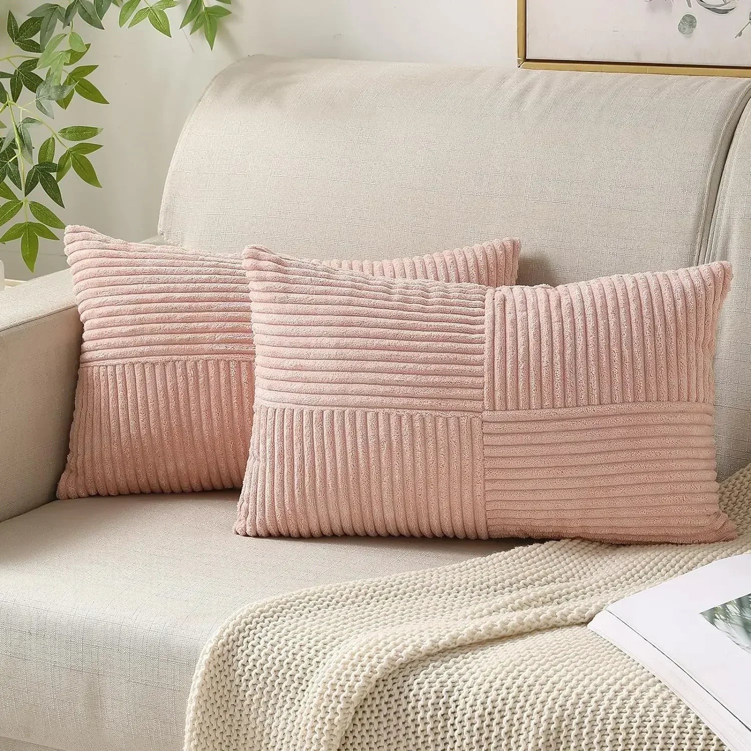 StripePlush - Stripet Corduroy sofa og bilputetrekk