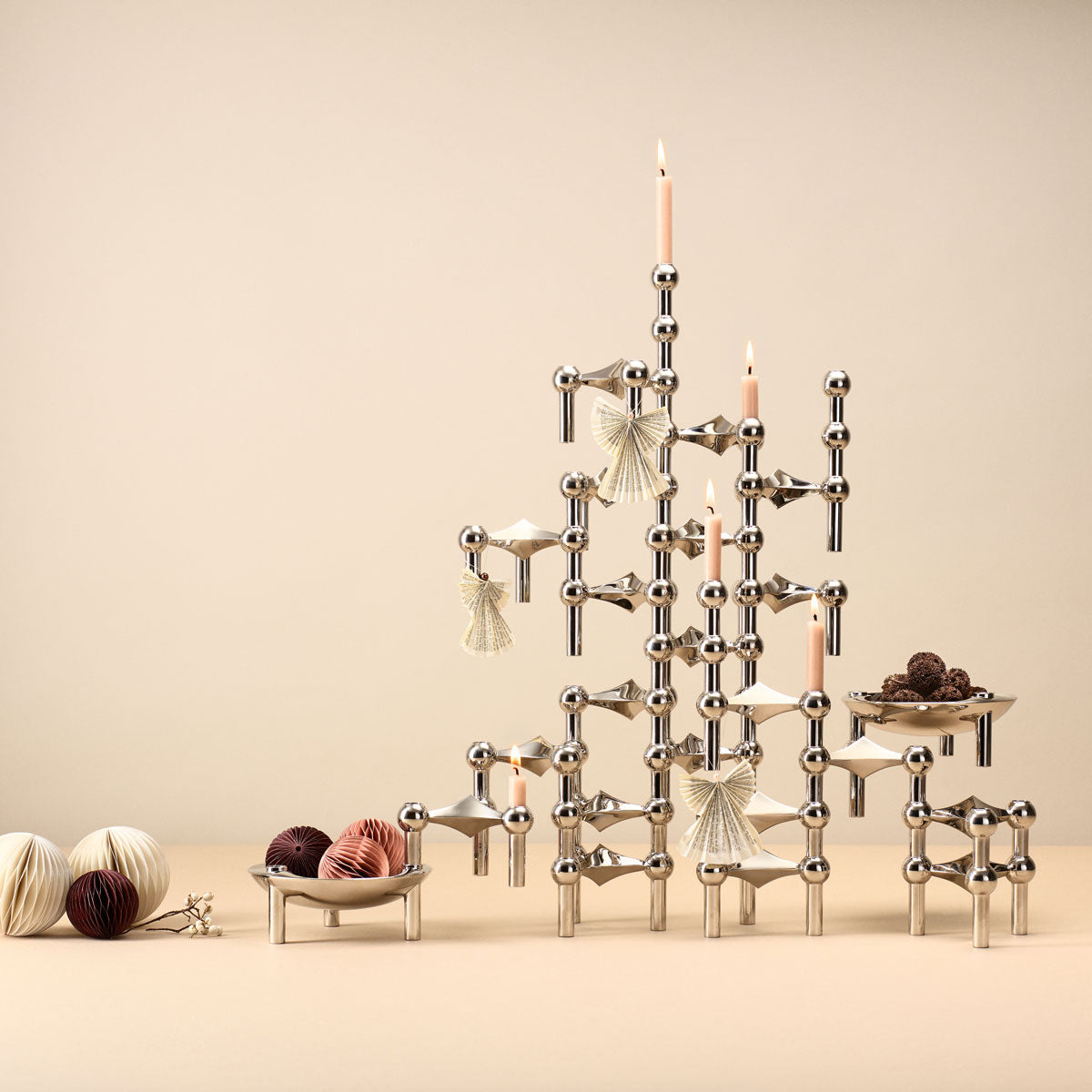 Molecular Structure Stainless Steel Candle Holder