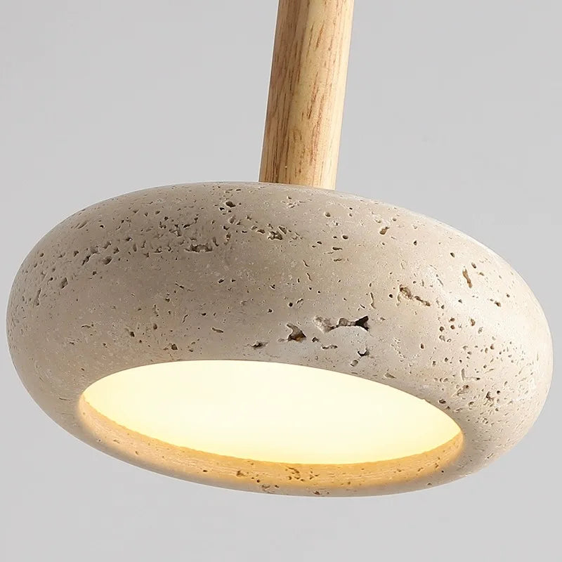 Lustre en bois et pierre japonais Moorgate