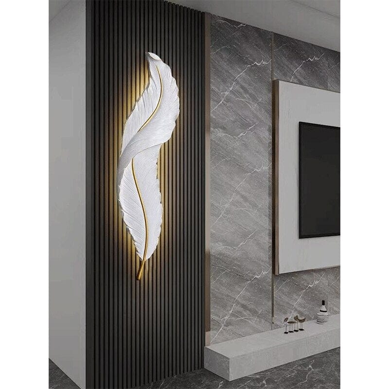 Applique murale en forme de plume LED nordique