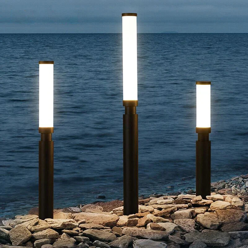 Vodotěsná dřevěná sloupková lampa