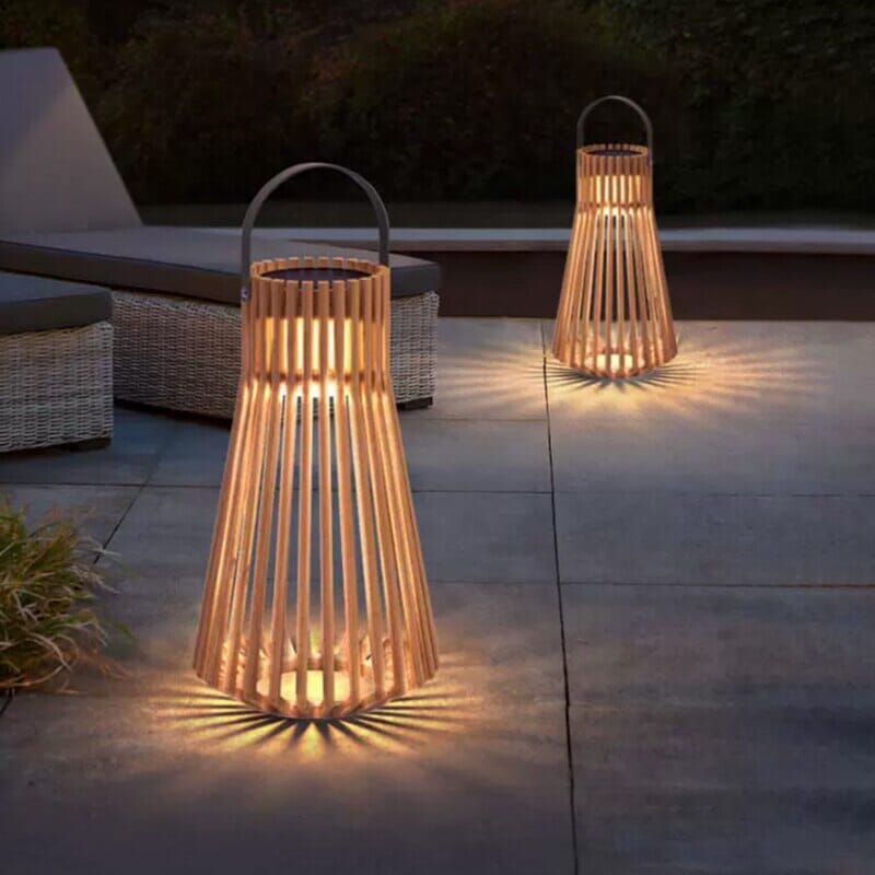 Marina Waterproof Teak Woven Lantern