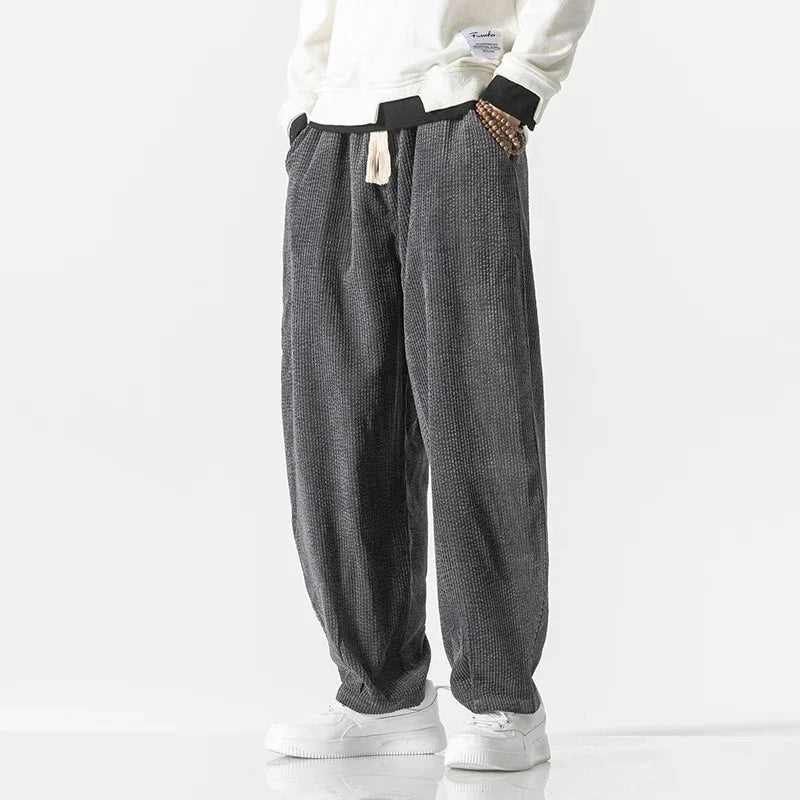 Corduroy Drawstring Loose Pants