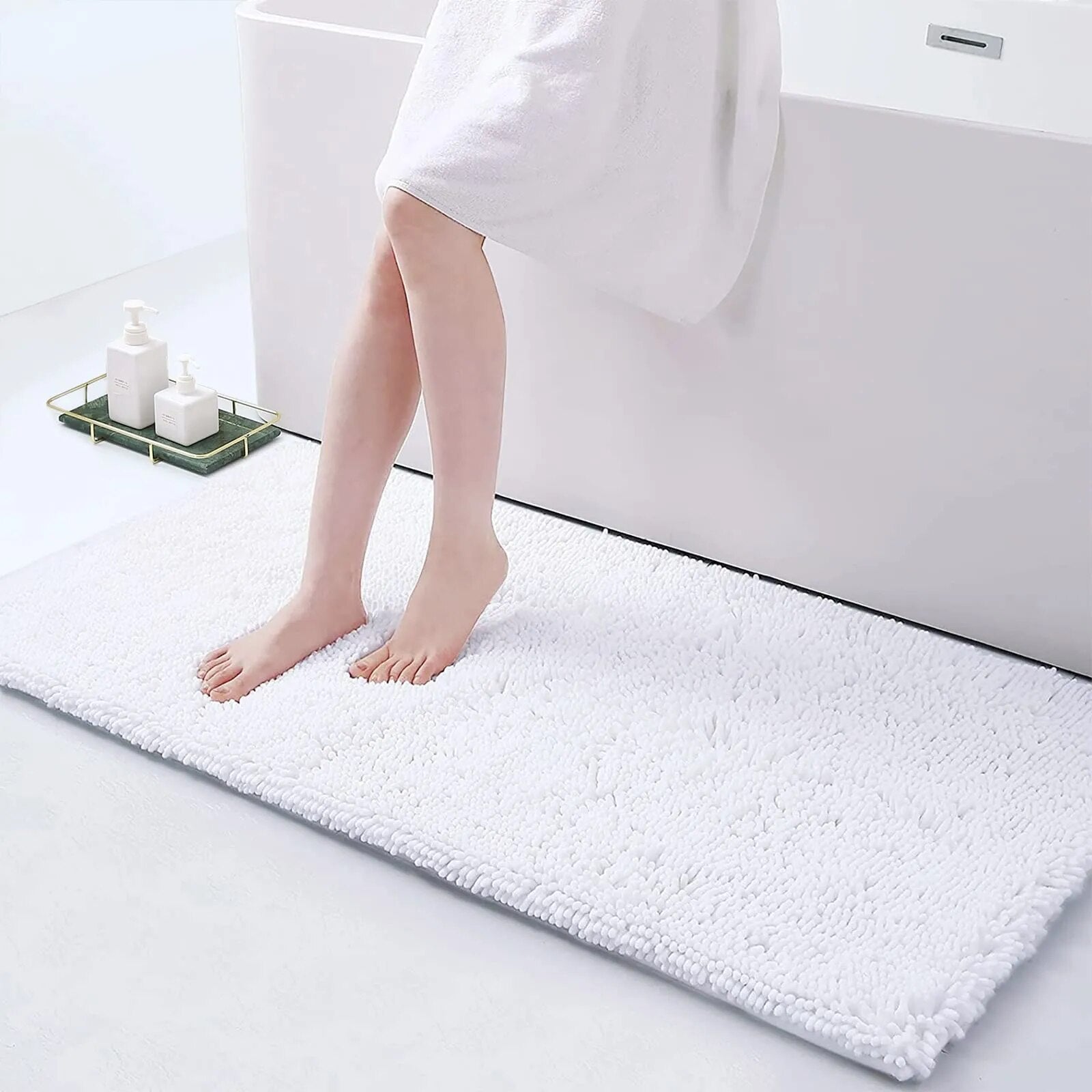 Tapis de bain épais antidérapant – Tapis de salle de bain doux et absorbant pour plus de sécurité et de confort