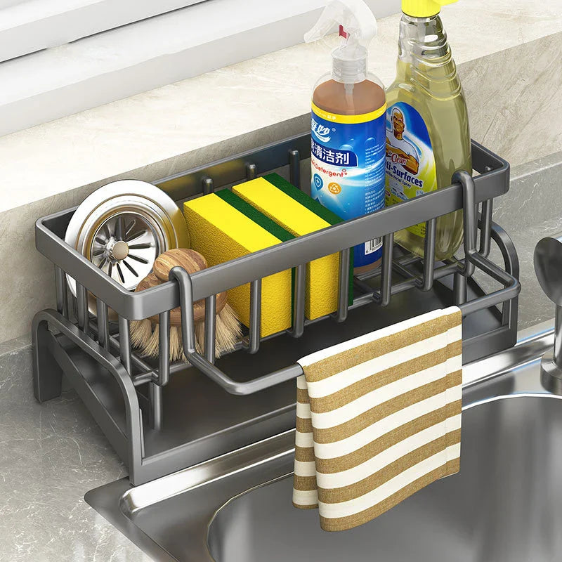 Stella Stainless Steel Sink Organizer – Sponge & Towel Holder