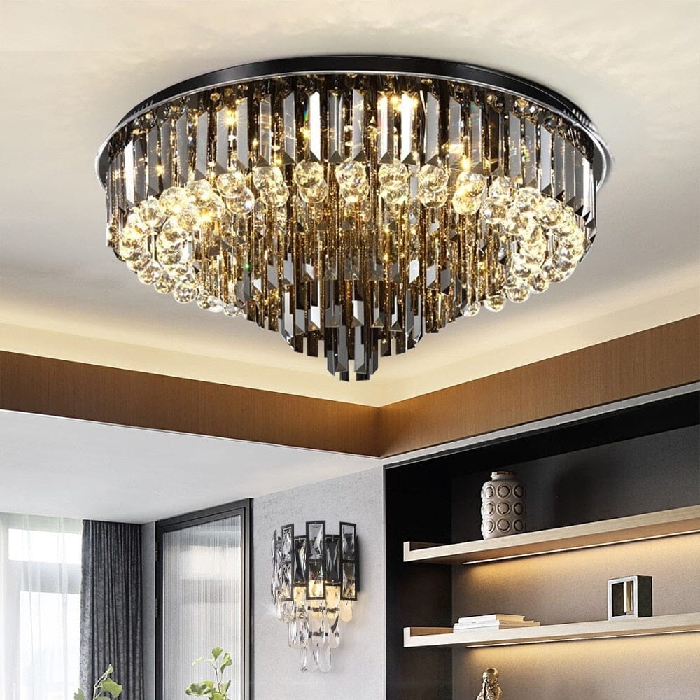 Chandelier en cristal noir Meridian