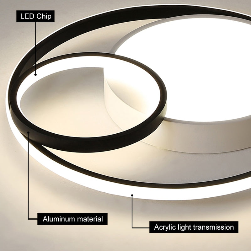 Teto LED de Círculos Infinitos Modernos