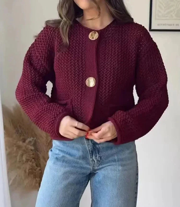 Outono Graça: Cardigans de Malha Elegantes para Mulheres - Estilo Casual com Botões