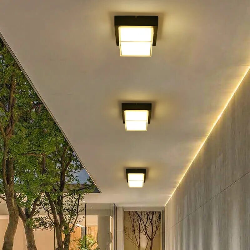 Luminaires de plafond rétro géométriques pour couloir