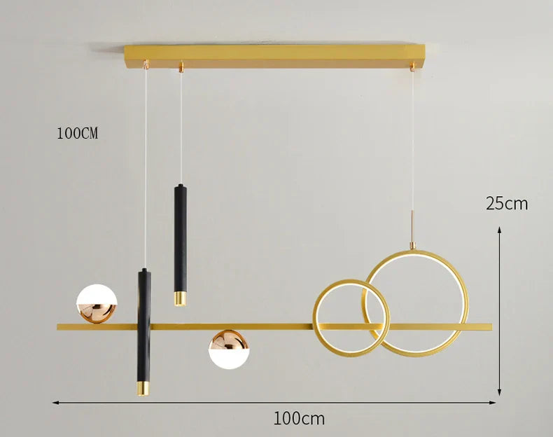 Lampes suspendues LED minimalistes modernes Komnab avec projecteur télécommandé