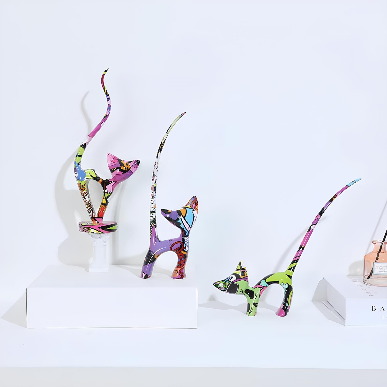 Three Kittens Resin Figurine Ornaments